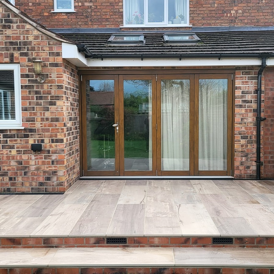 Beige Wood Effect Porcelain Paving Slab 20mm 1200×400 – 20m2 Pack
