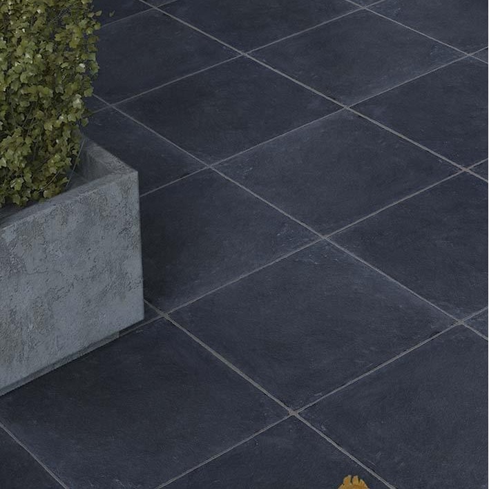 Black Limestone Sawn Edge 600×600