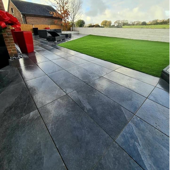 Brazilian Black Slate Vitrified Porcelain Paving Slabs 20mm 900×600