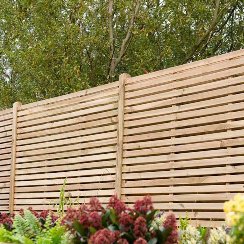 Contemporary Slatted Euro Fence Panels