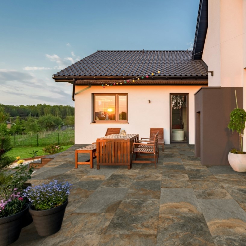 Copper Slate Vitrified Porcelain Paving Slabs 900x600 20mm