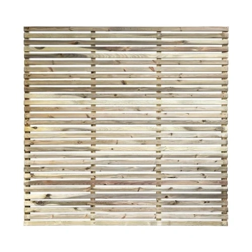 Contemporary Slatted European Fence Panel