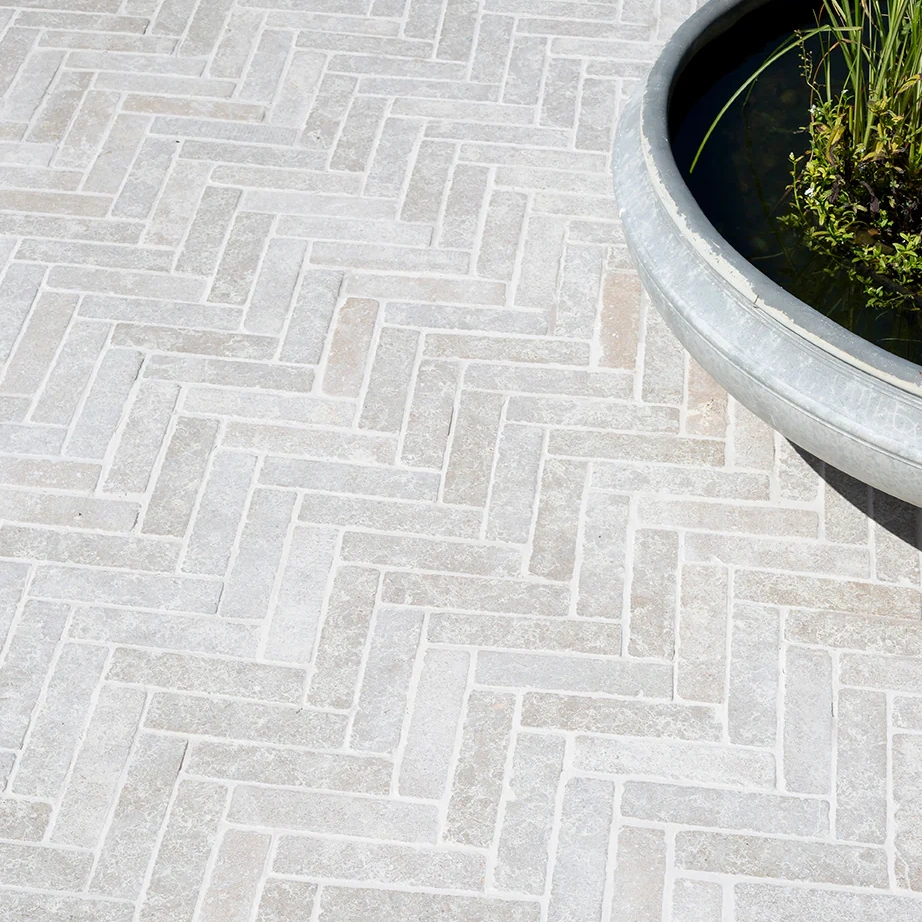 Grey Limestone Herringbone