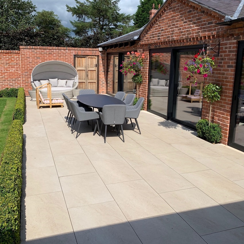 Ivory Beige Vitrified Porcelain Paving Slabs 20mm 900×600