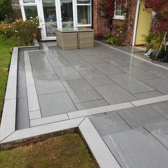 Kandla Grey Smooth Porcelain Edging Strips 900x150