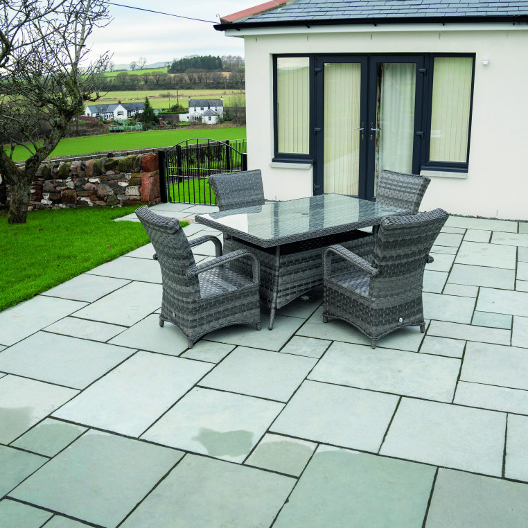 Kota Blue Limestone Mixed Size Brush Tumbled