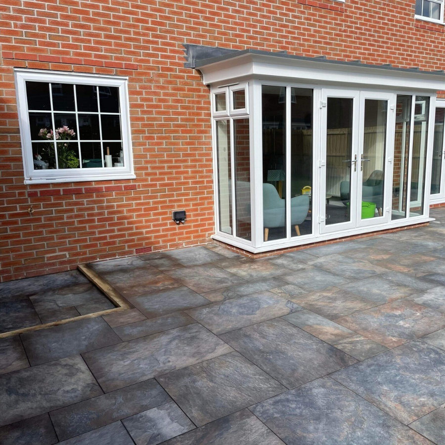 Copper Slate Vitrified Porcelain Paving Slabs Mixed Size 20mm