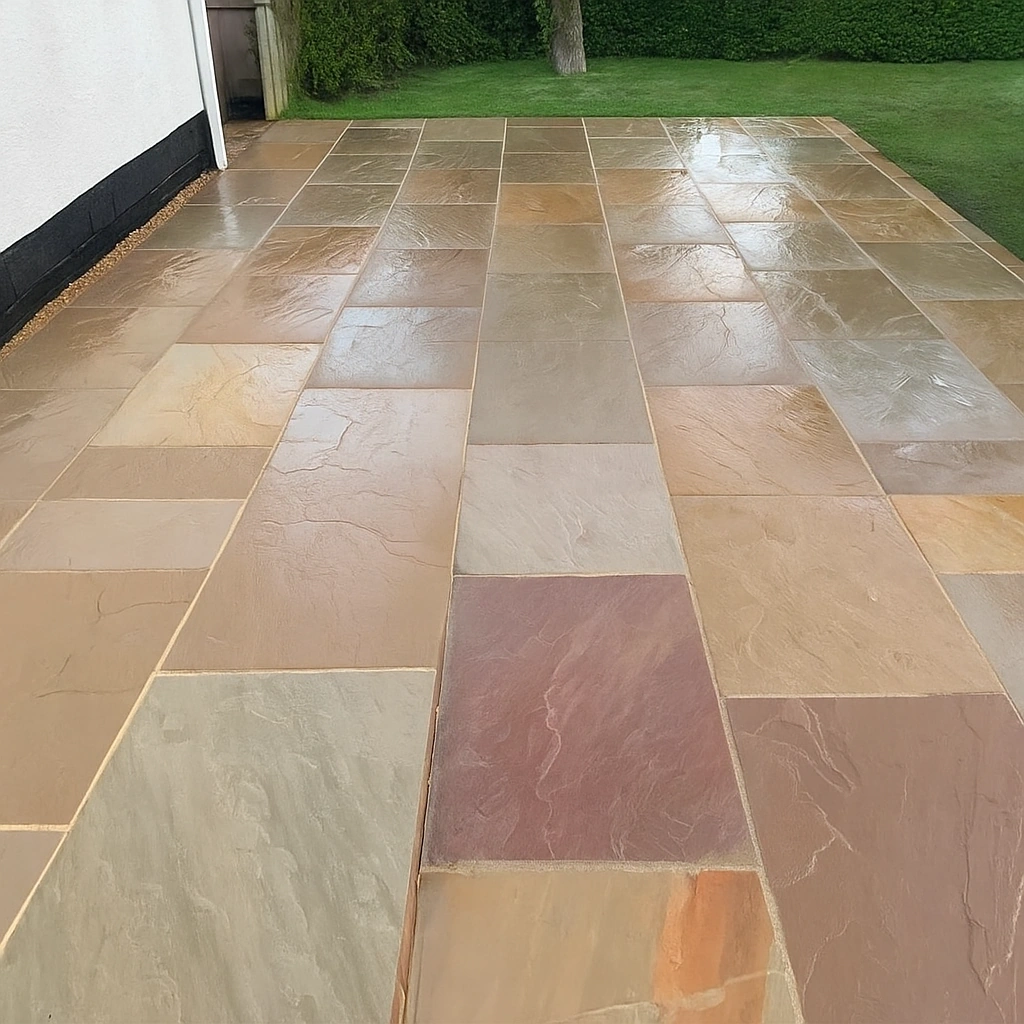Rippon Buff Natural Sandstone Paving Slabs | 900x600