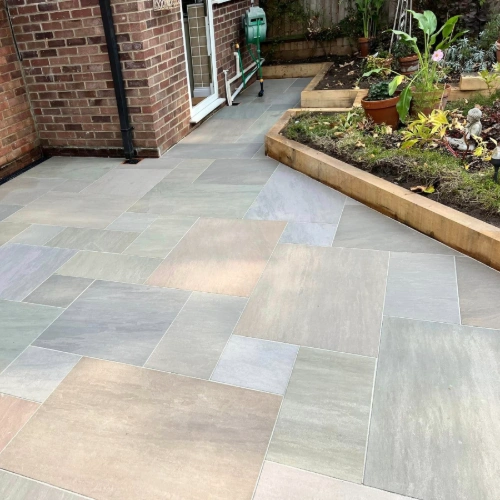 5-Raj Green Sawn Smooth Honed Sandstone Mixed Size P