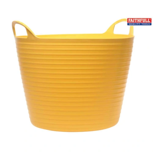 Heavy-Duty Polyethylene Flex Tub 28 Litres Yellow