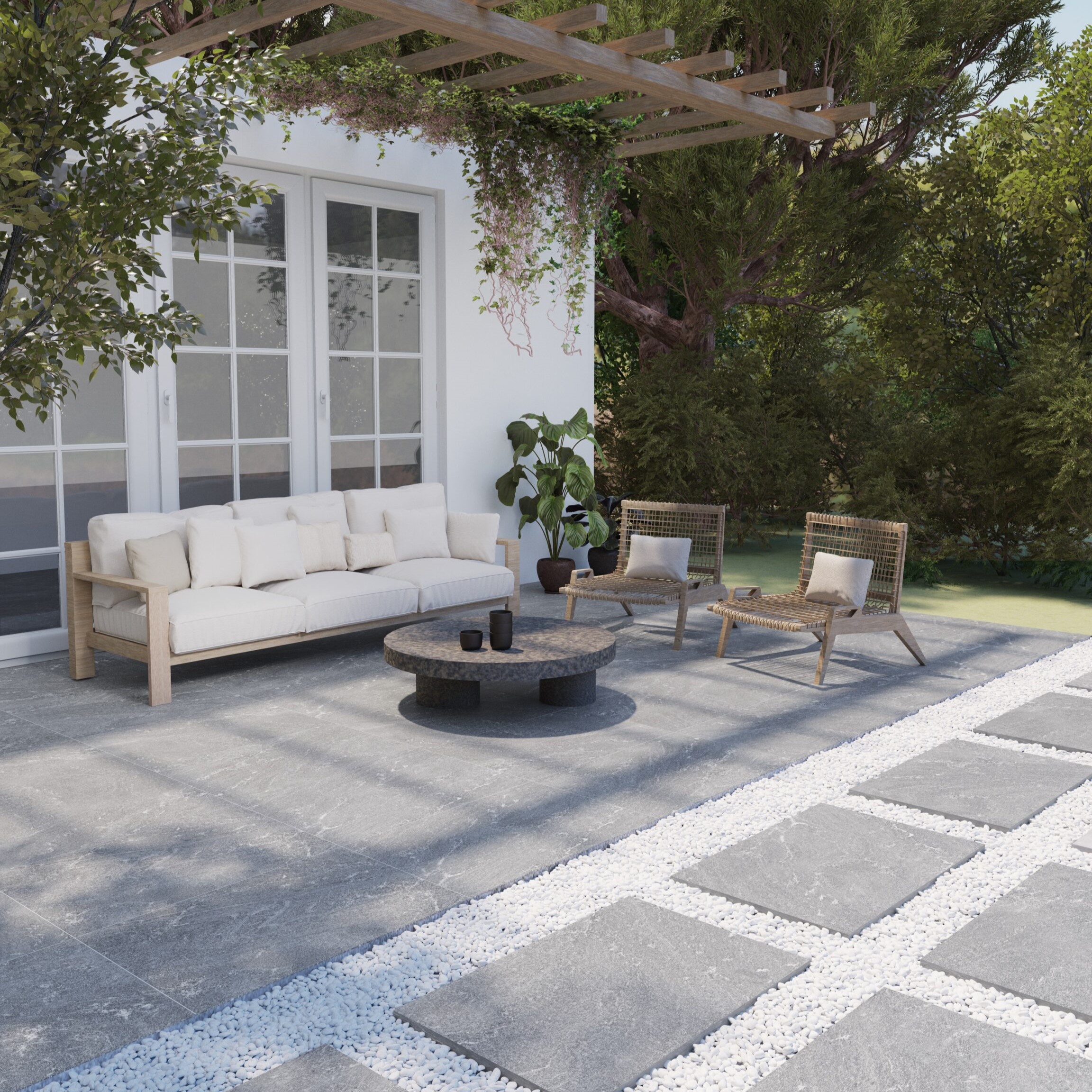 Durero Gris Grey Porcelain Paving Slabs 900×600 20mm